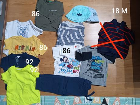 Mix prevažne chlapčenských tričiek, 86–98