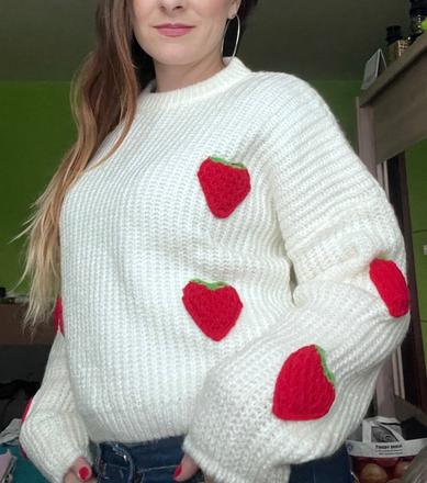 Jahodový sveter, s