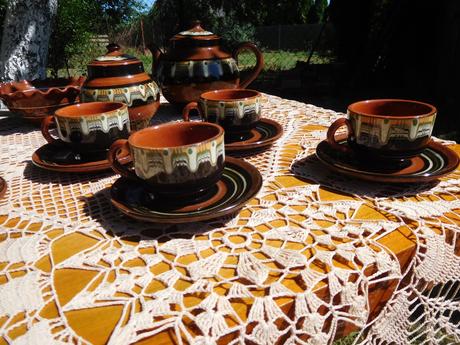 Bulharská keramika, sada kávičková,, 