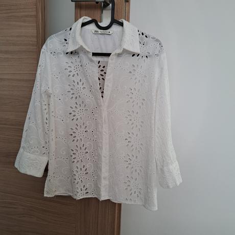 Vyšívaná blúzka s 3/4 rukávmi, zara,m