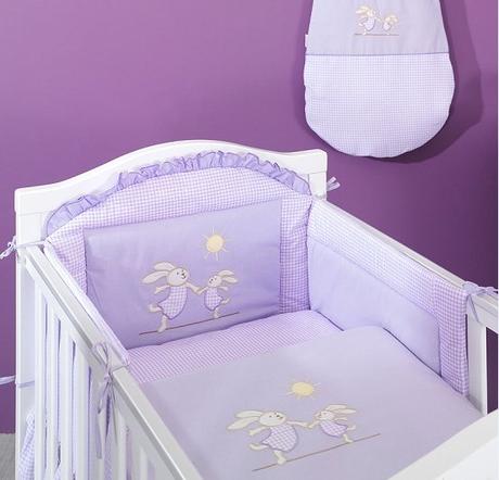 Luxusný mega set s moskytiérou - zajačikovia fialo, šírka (cm): 60,dĺžka (cm): 120