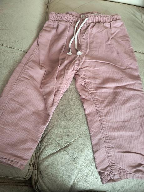 Ružove zateplené nohavice hm 80, h&m,80