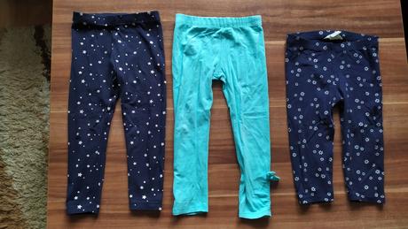 8. 2ks dlhé legíny + 1ks 3/4 legíny, primark,104