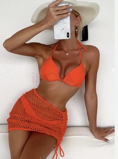 Oranžové plavky setik, s