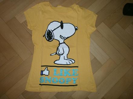 Žlté módne tričko s potlačou, 158