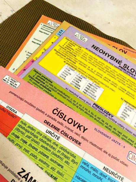 Slovenčina 11 ks obojsranné kartičky,