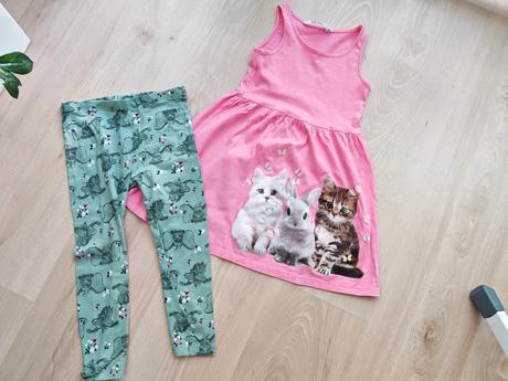 Detské šatyh&m 110/116 a 3/4 legínky, h&m,116