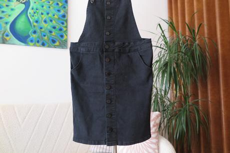 Čierne denimové šaty na traky kate denim, s