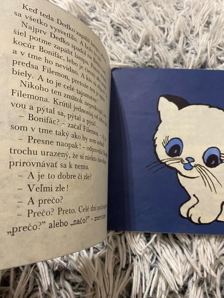 Stará retro miniknižka noc kocúra filemona,