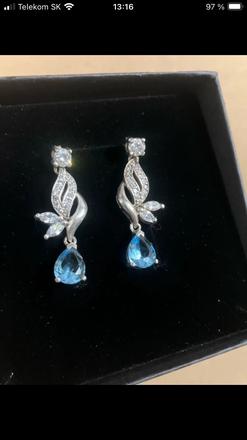 Visiace nausnice striebro, 