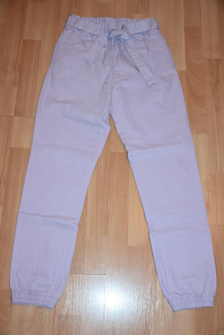Fialové nohavice na gumičku, 170