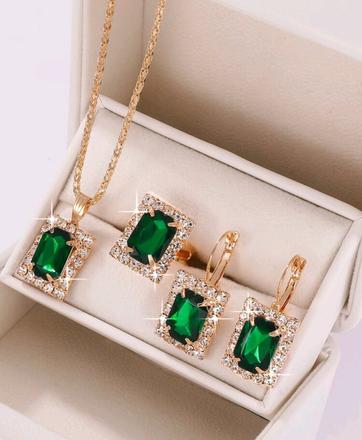 Zelená súprava šperkov, 