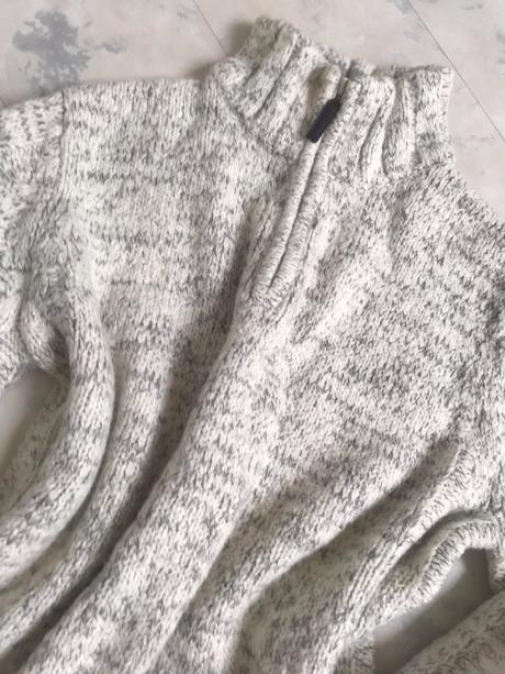 Luxusný hrubý melírovaný pulóver, tu,xl