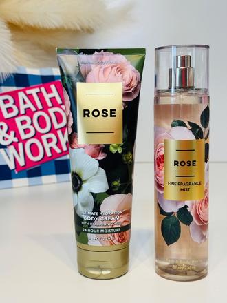 Bath & body works telový krém a sprej rose, 