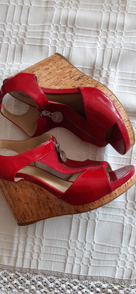 Červene kožené sandále geox veľ .37/38, geox,37