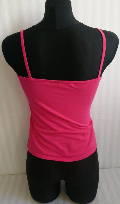 Dámsky sýto ružový elastický top na ramienka, kaom, xs