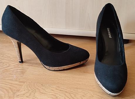 Čierne semišové lodičky, graceland,37