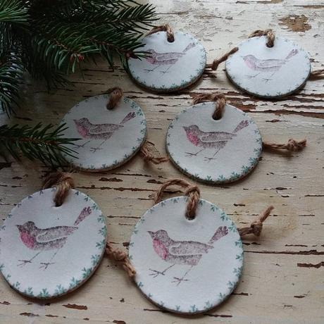 Vianočné ozdoby vtáčik 6 ks,