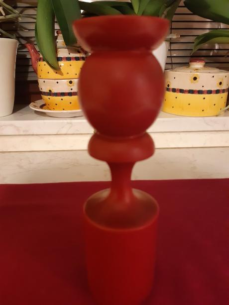 Drevený retro svietnik,