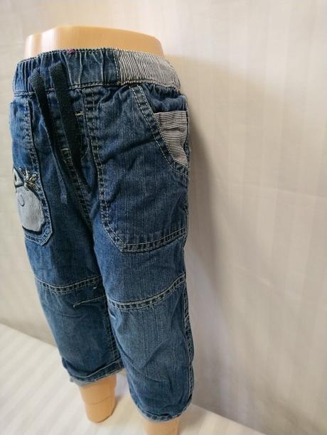 Detské modré rifle s motívom, tu, 9-12 m, 74-80 cm, tu,80