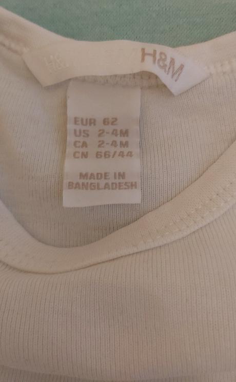 Biele body h&m 62, h&m,62