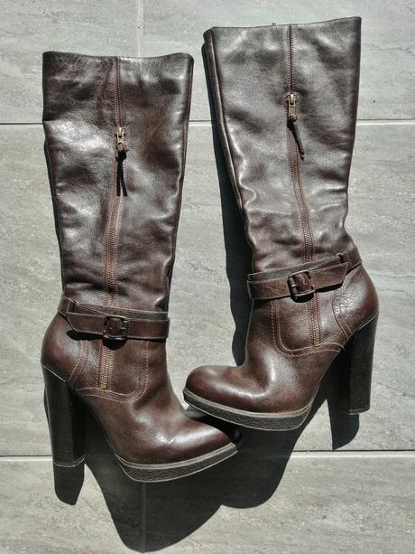 Hnedé čižmy bata, v39, vd 25cm, opätok 11cm, baťa,39