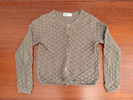 Sveter na gombíky hm - zelenosivý v.110, h&m,110