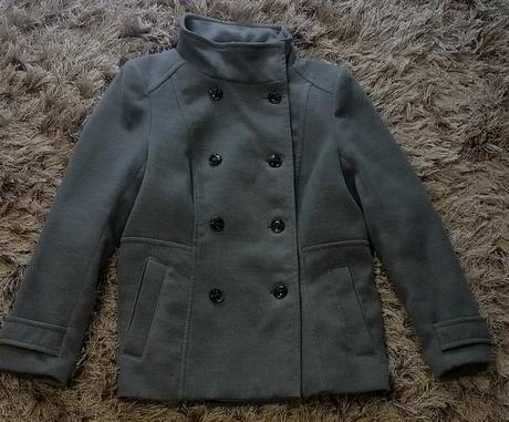Šedý/ sivý kabát, h&m,42