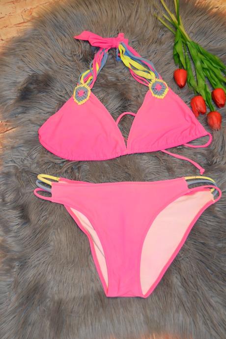 Dámske neónové plavky dvojdielne, veľkosť l, l