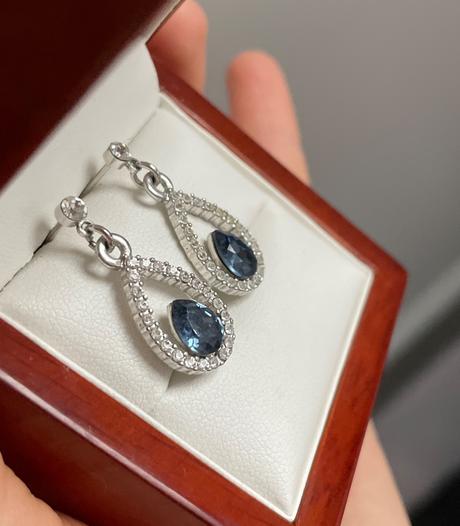 Strieborné náušnice, swarovski