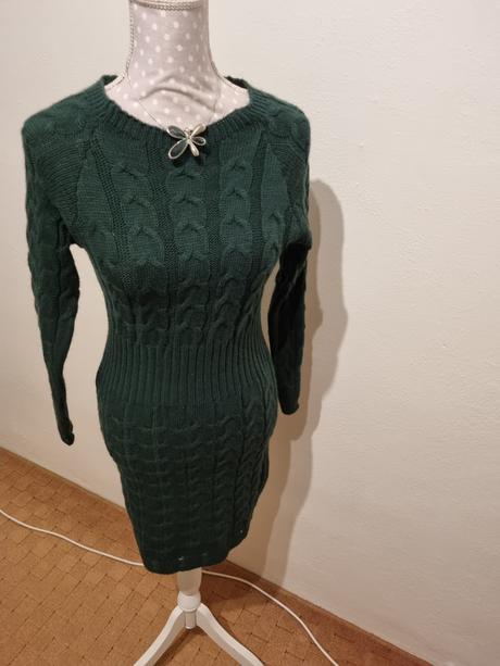 Tmavozelené pletené šatičky veľ. 36, 36