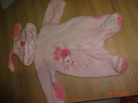 Ružový teply overal zajacik, 62