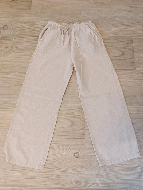 Ľanové nohavice, h&m,146
