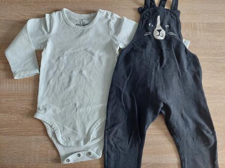 Biele body + lacláče mačička lindex veľ.80, lindex,80