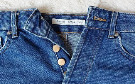 Riflová sukňa, bershka,34