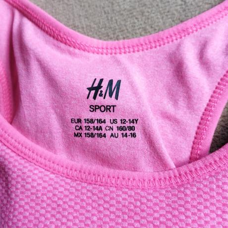 Ružová športova podprsenka č. 158 - 164cm, h&m,158