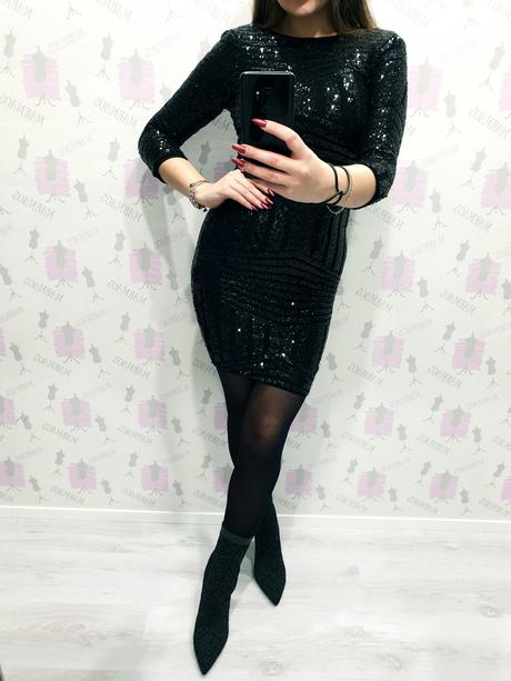 Čierne šaty s flitrami s, s