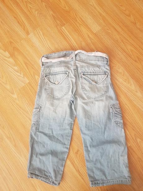 Riflove capri nohavice sortky, h&m,140