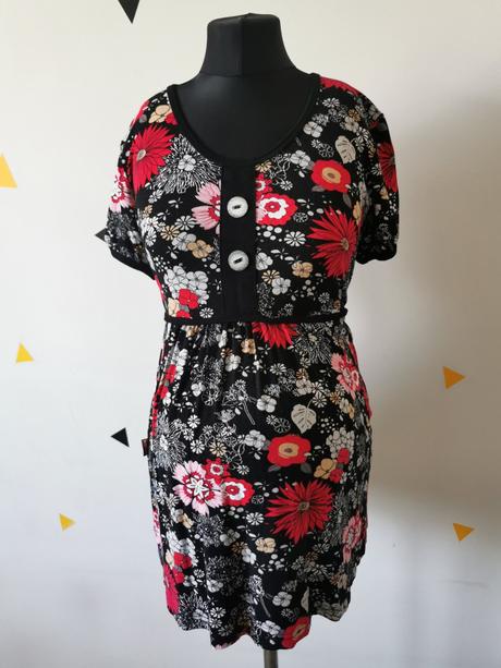 Tehotenské tričko s kvetinovým vzorom čierna / čer, m