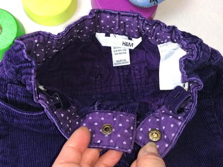 Menčestrové nohavice zo srdiečkami, h&m,92