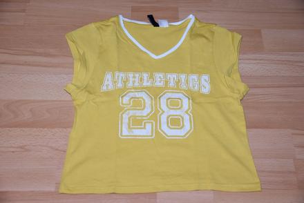 Krátke žlté tričko, h&m,164