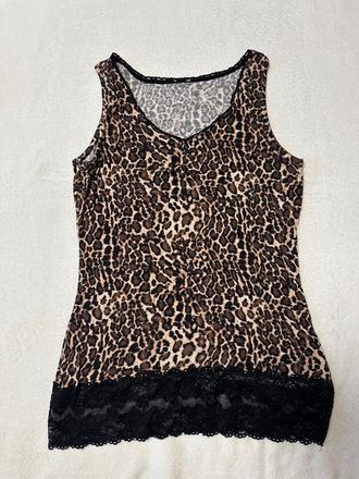 Tielko so zvieracím vzorom a čipkou, l / m