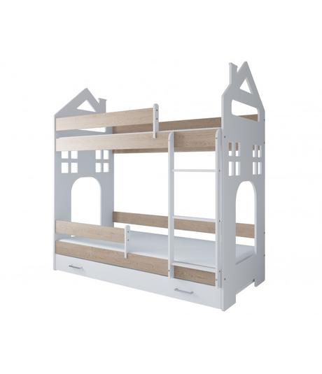 Poschodová posteľ dom ii, natural - rozmer 160x80, šírka (cm): 80,dĺžka (cm): 160
