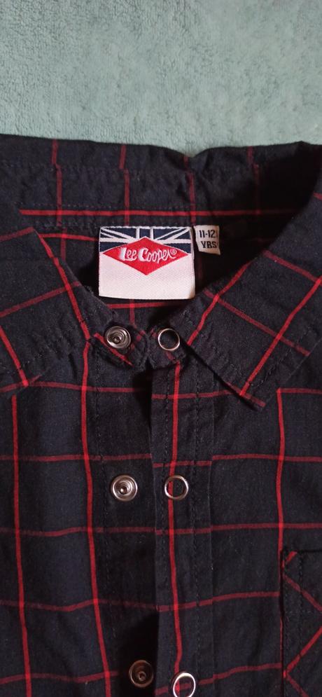 Červeno čierna károvaná košeľa 11-12 rokov, lee cooper,152