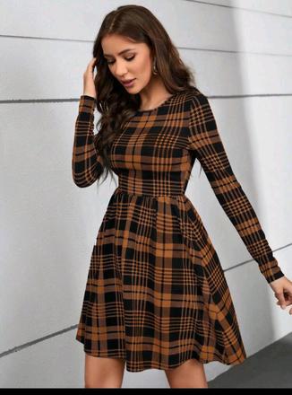 Kárované šaty xl v horčicovej farbe, xl