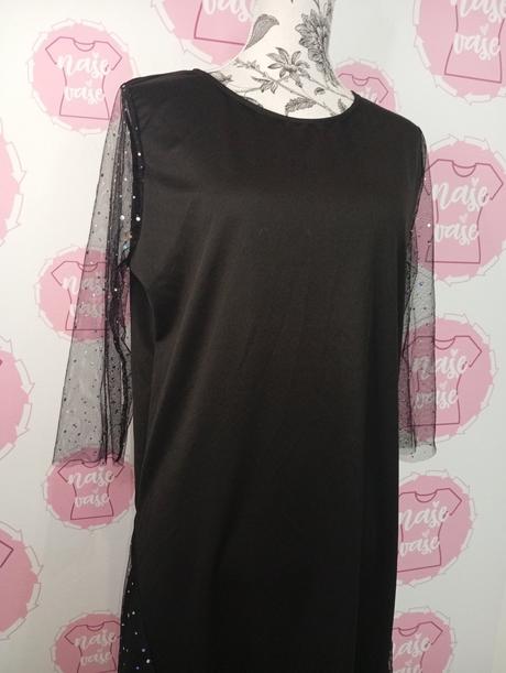 Čierne šaty s tylom, xl