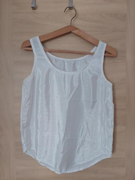 Biele satenove tielko bez rukavov c. m, m