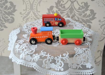 3 x drevený vláčik, 