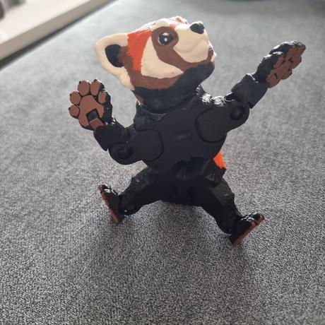 3d panda s pohyblivými časťami, 