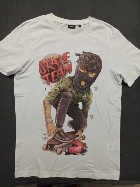 Biele tričko cropp, m